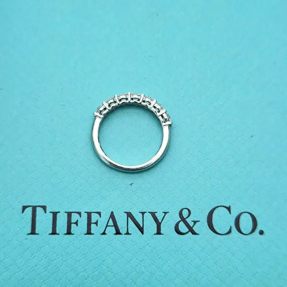 $12,300 Tiffany & Co. Embrace Half Circle Platinum .91 ct 3.5mm Wedding Ring